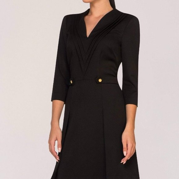 BLM188 Black A-Line Mini Dress by Tavroska - Picture 1 of 2